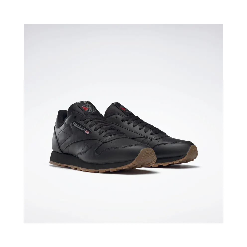 Reebok Classic Leather Shoes Intense Black / Gum