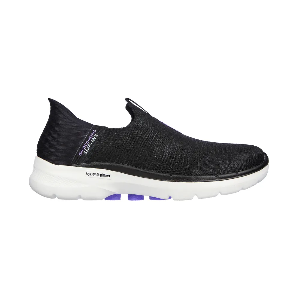 Skechers Slip-ins: GO WALK 6 – Fabulous View – Schwarz / Lavendel (124569 BKLV)