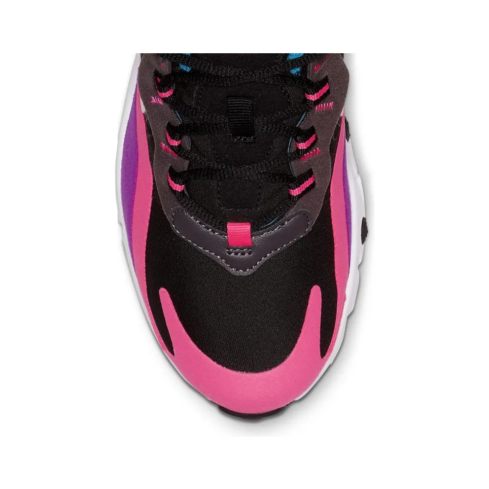 Nike Air Max 270 React Black Hyper Pink Vivid Purple (GS) Black/White-Hyper Pink-Vivid Purple (BQ0101-001)