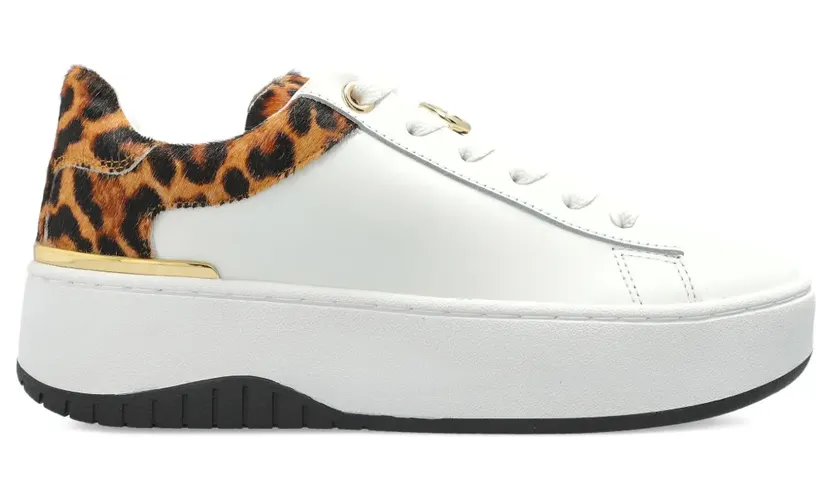 Michael Kors Strukturierte Sneakers mit Leopardenmuster – Weiß (43F5DTFS4L)