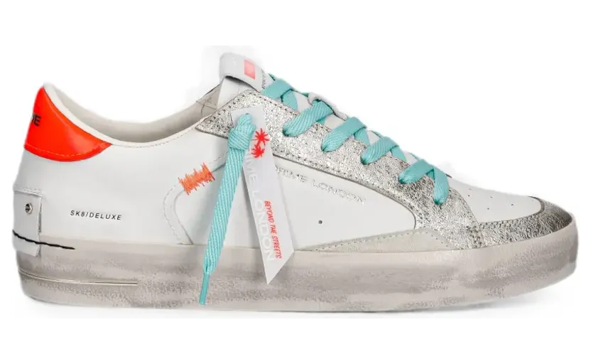 Crime London Skate Deluxe sneakers met gerafeld effect – Wit (29127EE810)