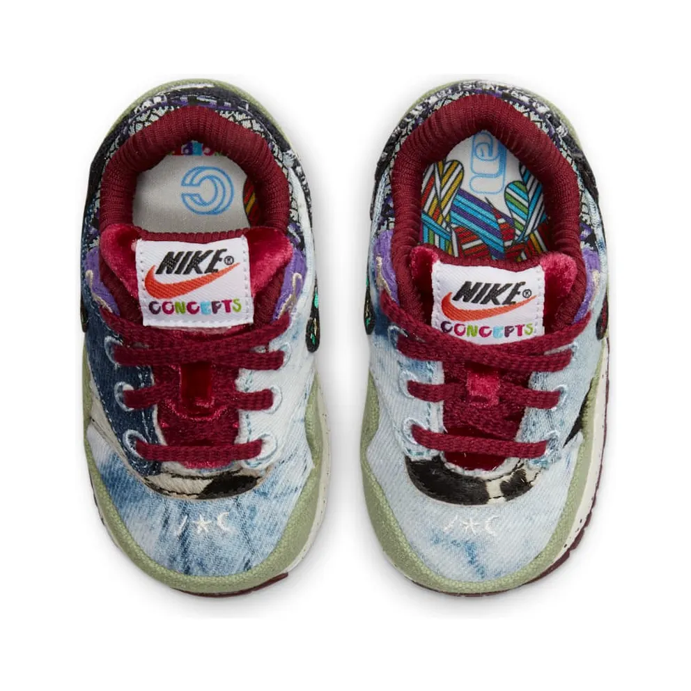Nike Air Max 1 SP Concepts Mellow (TD) – “Oil Green / Black / Team Red / Sail” (DR2363-300)