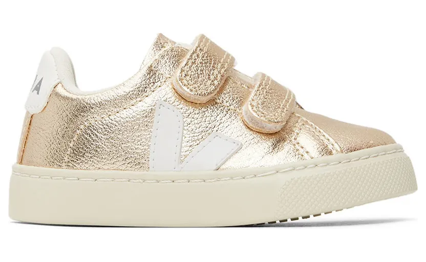 VEJA Baby Gold & White Leather Esplar Sneakers (SV0502418)
