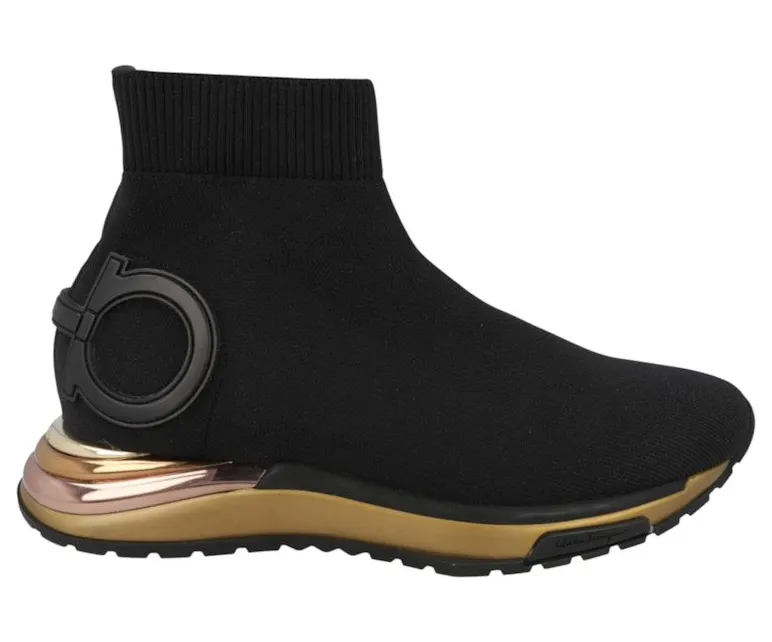 Ferragamo Gardena Ankle Sock Sneakers Black (035222-702615-1C)