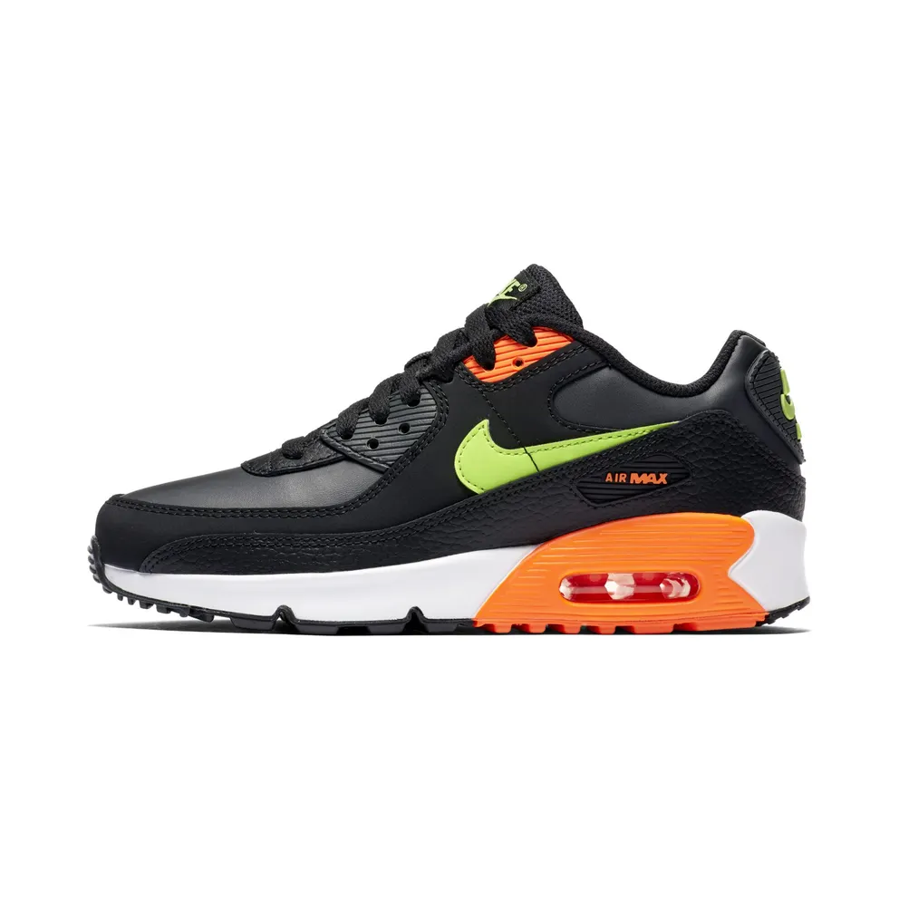 Nike Air Max 90 Black Total Orange Ghost Green (GS) Black/Total Orange-Dark Smoke Grey-Ghost Green (CV9643-001)