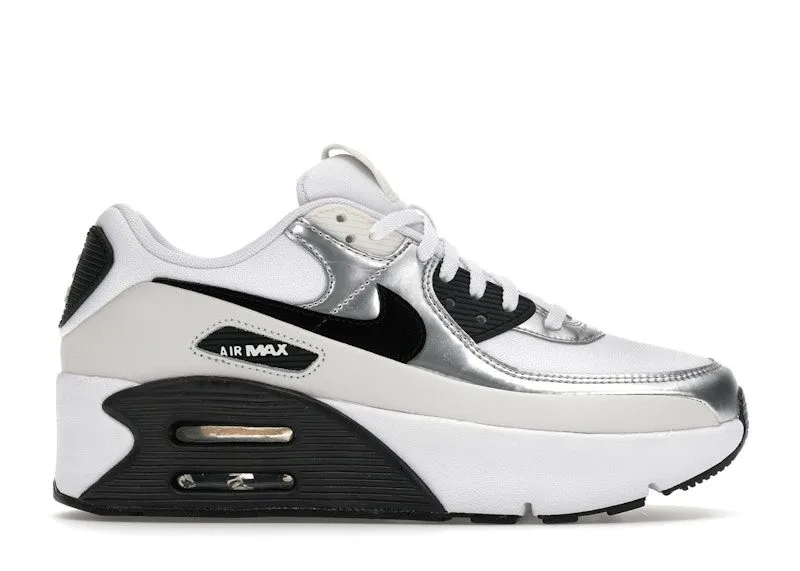 Nike Air Max 90 LV8 White Phantom Metallic Silver Black (IB0170-100)