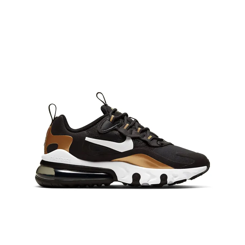 Nike Air Max 270 React Metallic Gold (GS) Anthracite/Black/Metallic Gold (BQ0103-005)