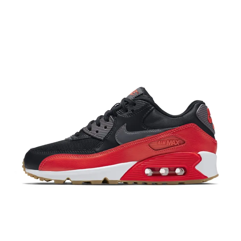 Nike Air Max 90 Crimson Bright (W) Black/Dark Grey/Bright Crimson (616730-025)