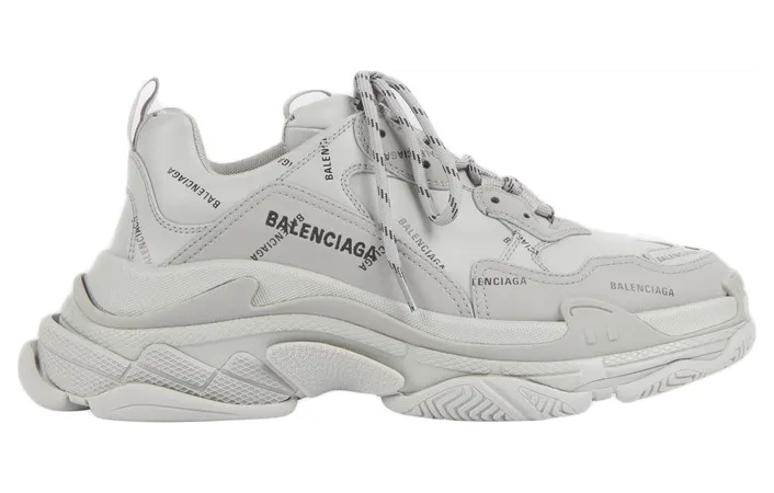 Balenciaga Triple S Allover Logo Gray