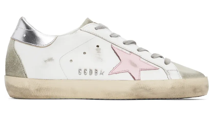 Golden Goose White & Grey Super-Star Classic Sneakers (GWF00102.F002435.81482)