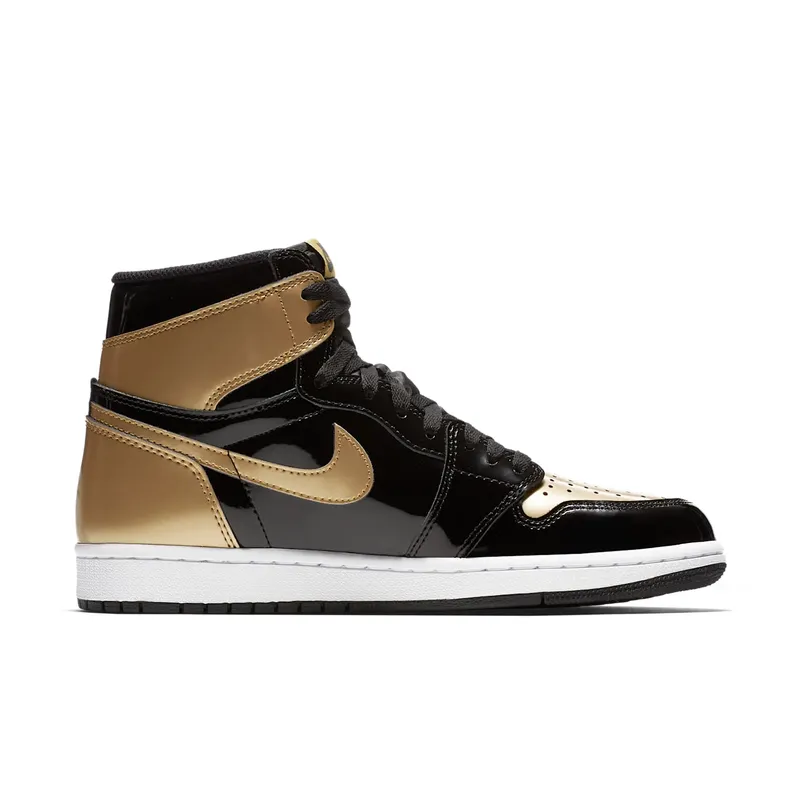 Jordan 1 Retro High NRG Patent Gold Toe Black/Metallic Gold-Summit White (861428-007)