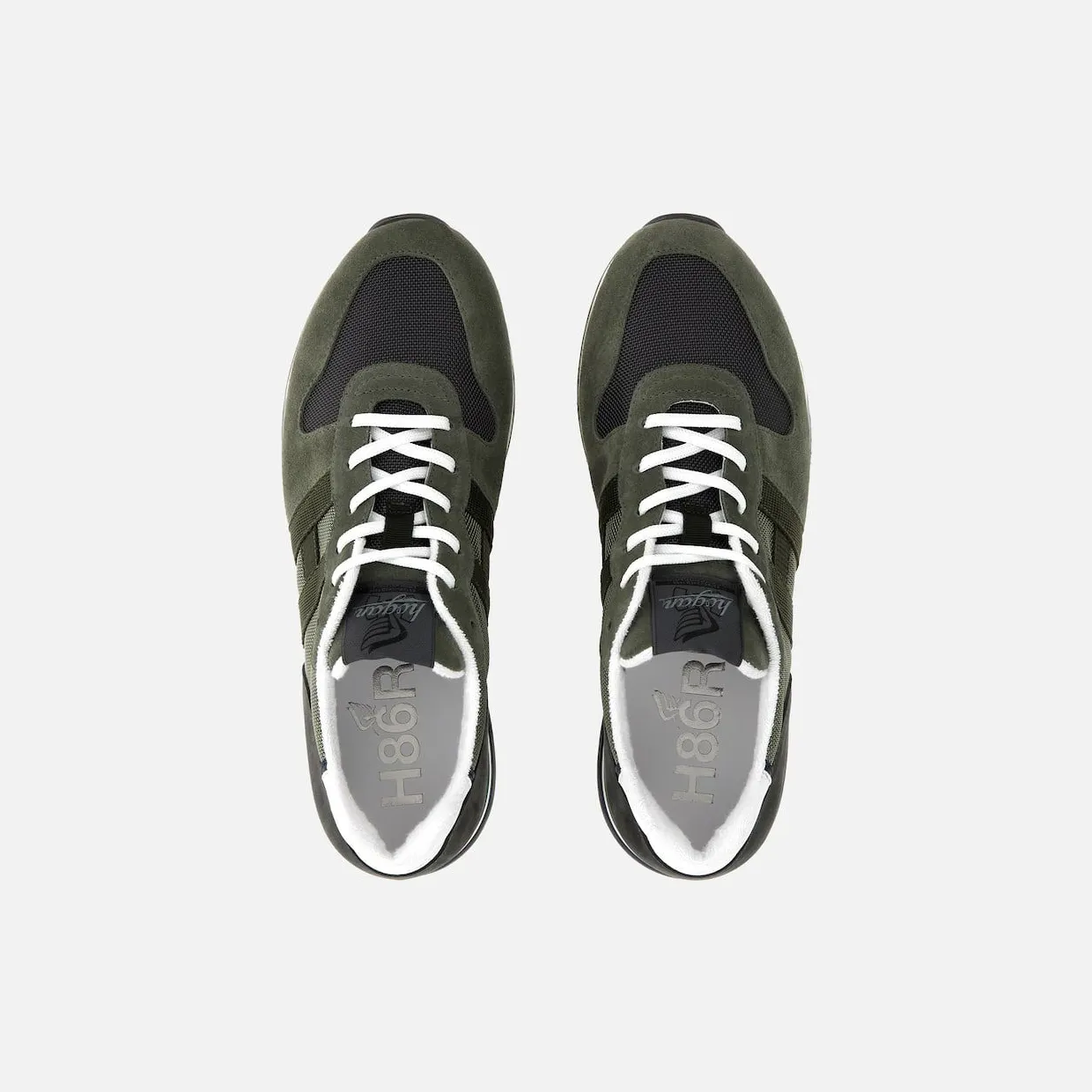 Sneakers Hogan H383 Green White Grey (HXM3830AN51MVC742N) (3)