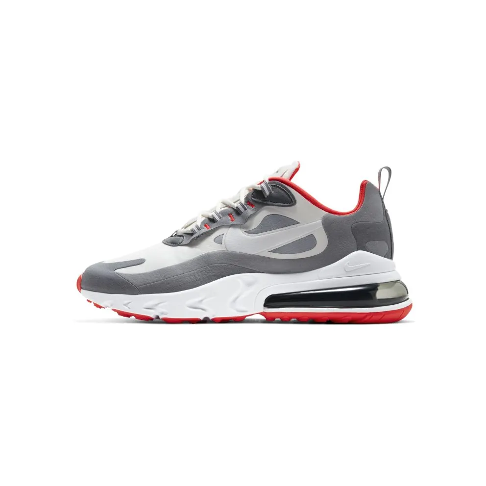 Nike Air Max 270 React Smoke Grey Red Summit White/Smoke Grey-Particle Grey-White (CT1264-100)