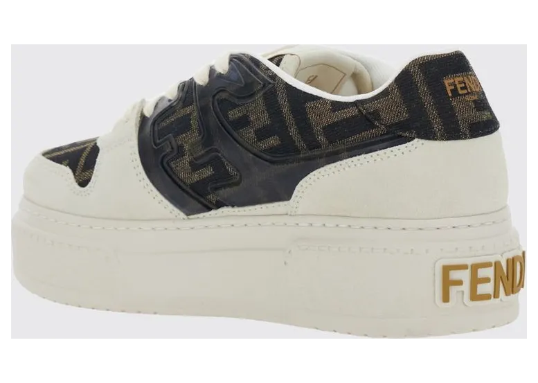 Fendi Match Platform Sneakers in FF Monogram Jacquard Fabric White (8E8572AQ6IF1PYW) (2)