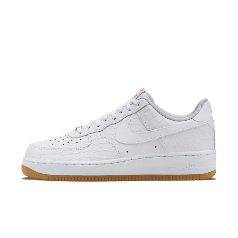 Nike Air Force 1 Low Croc Gum White White/White-Gum Light Brown (718152-100)