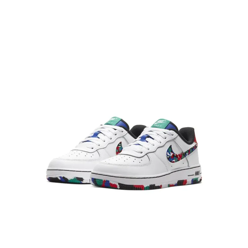 Nike Air Force 1 Low Crayon White Multi (PS) White/Hyper Blue-Neptune Green-Multi-Color (CU4634-100)