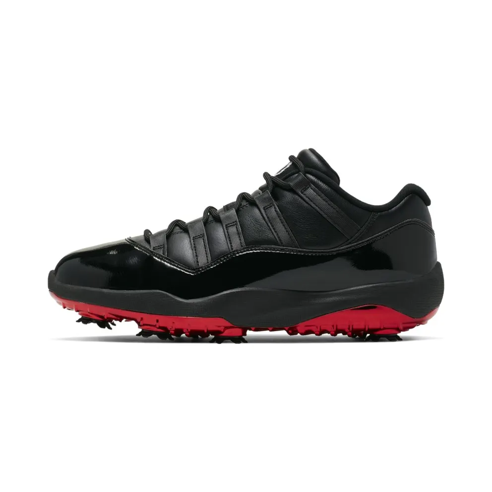 Jordan 11 Retro Low Golf Safari Bred Black/Black-University Red (AQ0963-001)