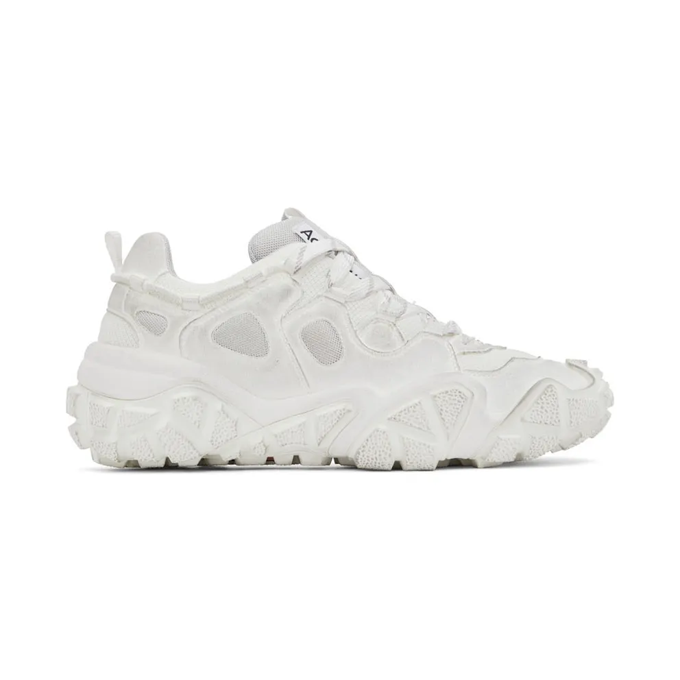 Acne Studios White Distressed Lace-Up Sneakers (BD0131-)