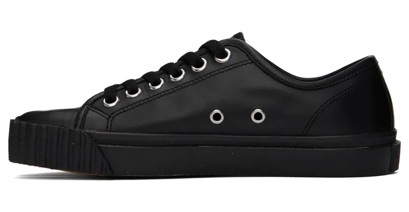 Maison Margiela Black Leather Tabi Low-Top Sneakers (S58WS0222 P4344) (3)