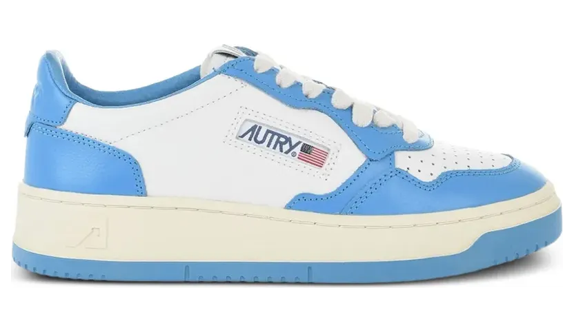 Autry Medalist low-top leren sneakers met luipaard-print – Beige (AULW0)