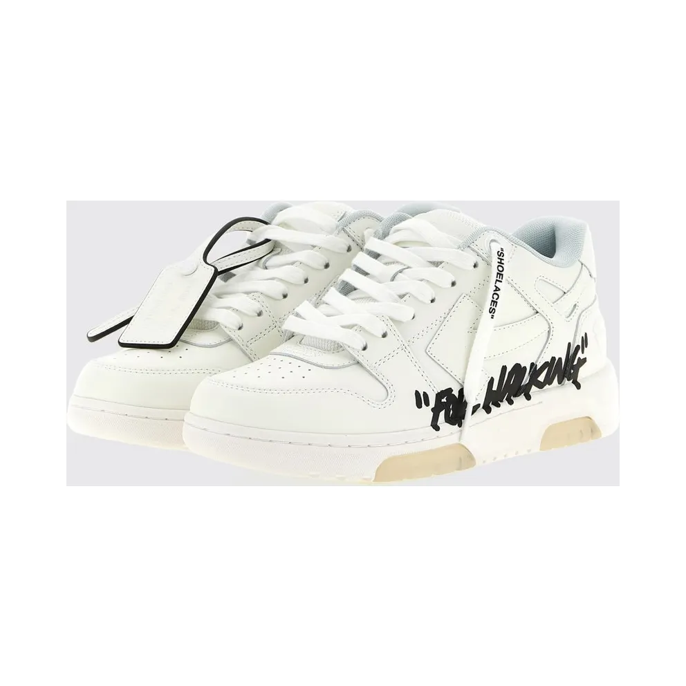 Off-White Out Of Office “For Walking” Low-Top Sneakers in Leather White (W259C9L0190110)