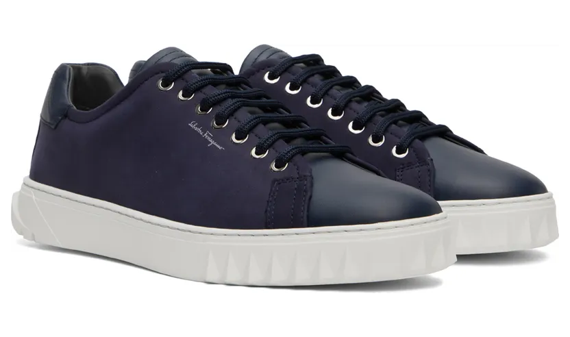 Salvatore Ferragamo Navy Cube Sneakers (686300 02A888008) (4)