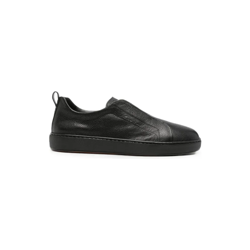 Santoni S-Victory Grainy-leather Slip-on “Black” (MBCD22211NEAT CKAN01)