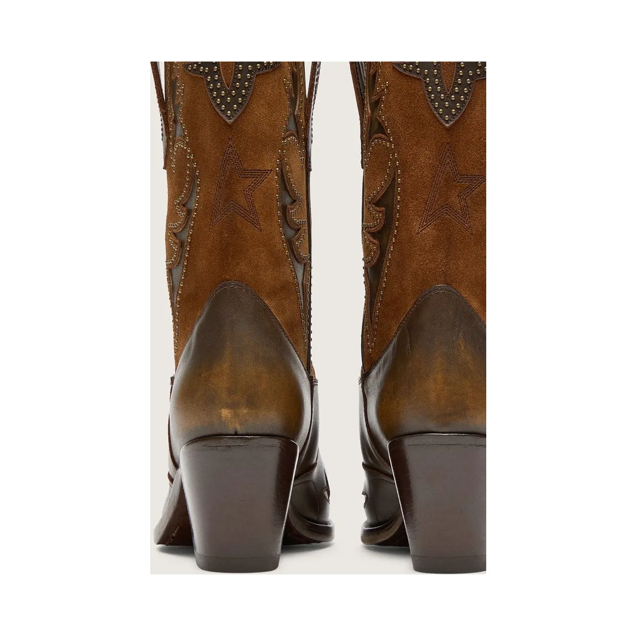 Golden Goose ’70 Wish Star Low Boots In Brown Leather With Heel And Micro-Studs (GWF01139.F008815.55381) (6)