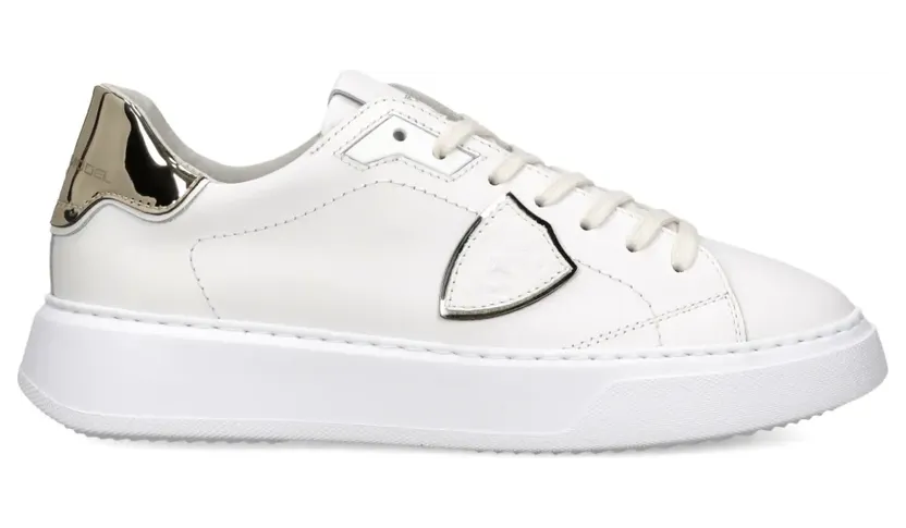Philippe Model Paris Temple Low leren “White” (BTLDVM04)