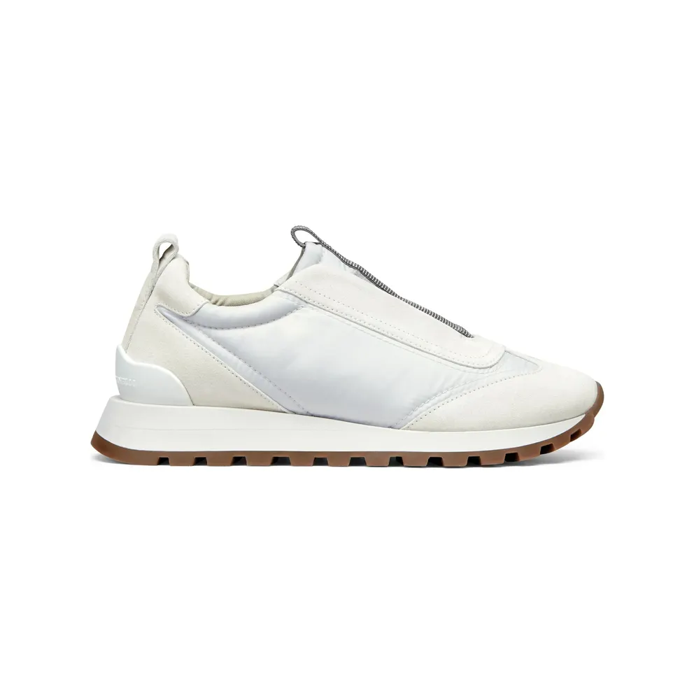 Brunello Cucinelli Monili-embellished Low-top “White” (MZSFG2127 C6280)