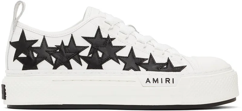 AMIRI White & Black Stars Court Low-Top (PF22WFS007-111)