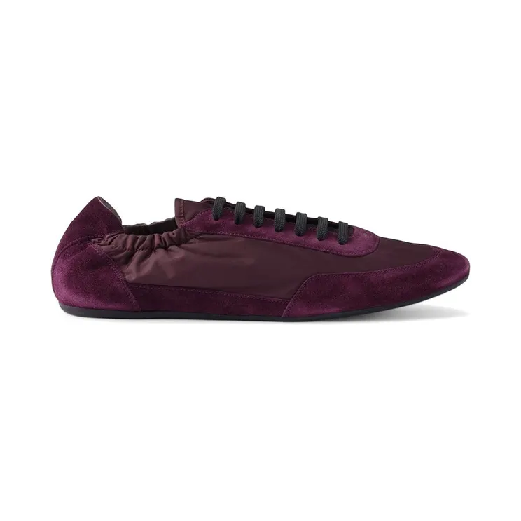 Prada Collapse Sneakers Re-Nylon Suede Elasticized Burgundy (2EG479_D7C_F0007_F_G001)