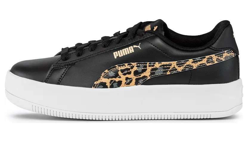 Puma Lily Platform Leo Damen-Sneakers Schwarz (384894-01)