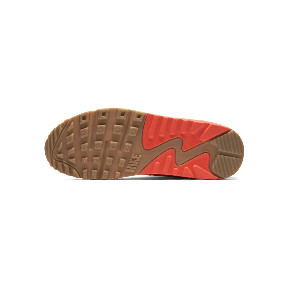 Nike Air Max 90 Essential Summit White Light Brown-Bright Crimson (W) Summit White/Light Brown-Bright Crimson (616730-113)