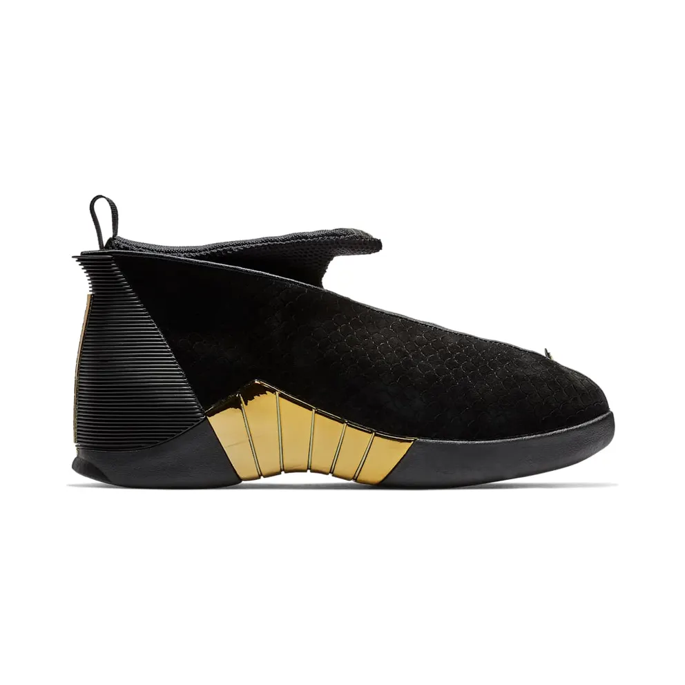 Jordan 15 Retro Doernbecher 2018 (GS) Black/White-Metallic Gold (BV7110-017)