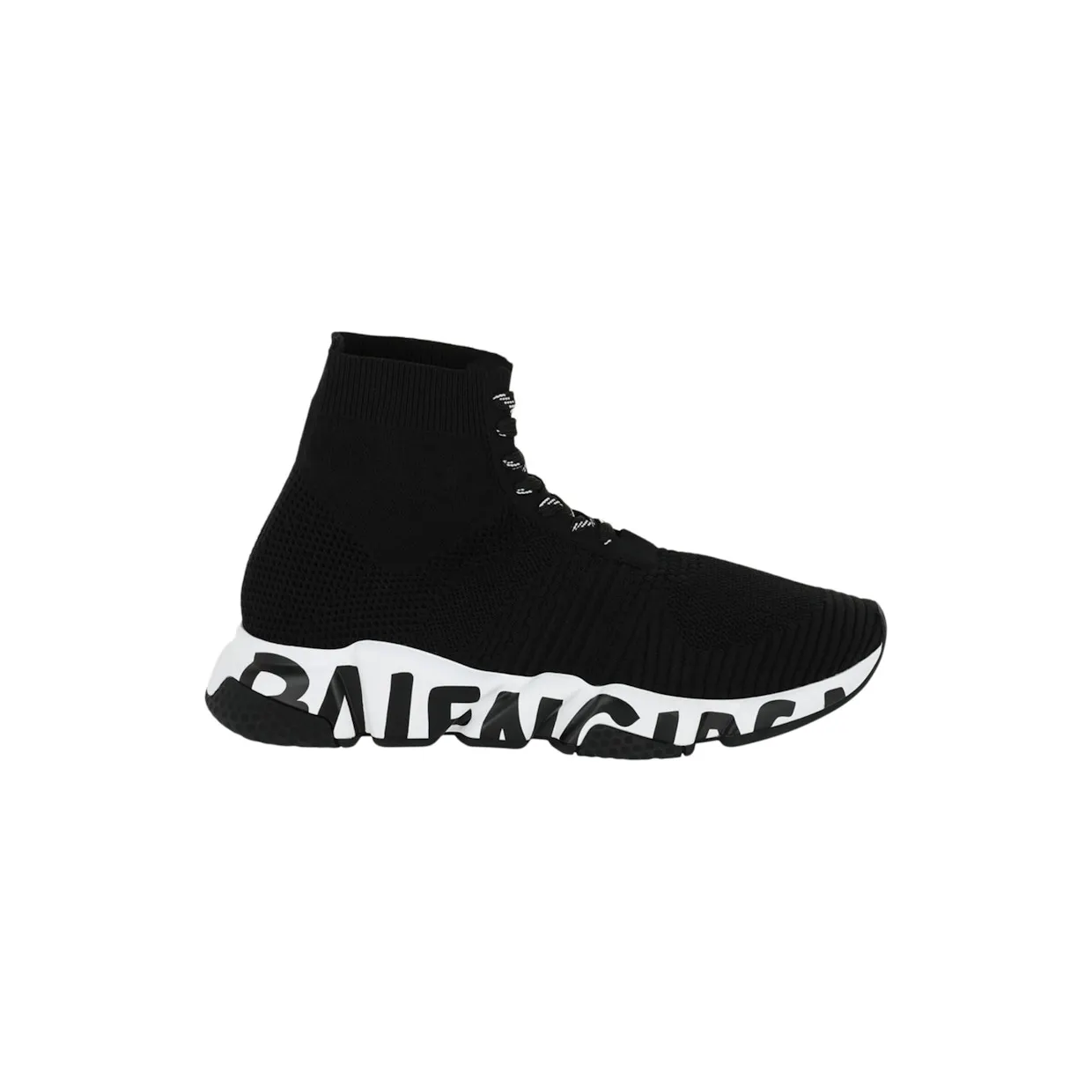 Balenciaga Speed Lace Up Graffiti Recycled Knit Graffiti Black White (617251 W2DB7 1015)