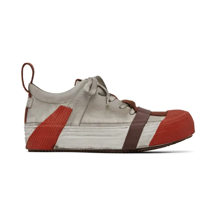Boris Bidjan Saberi Grey and Red Bamba2 Sneakers (BAMBA2-FMM20001)
