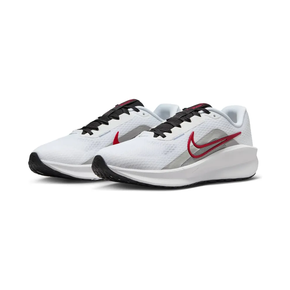 Nike Downshifter 13 White Light Smoke Grey Black Fire Red (FD6454-104)