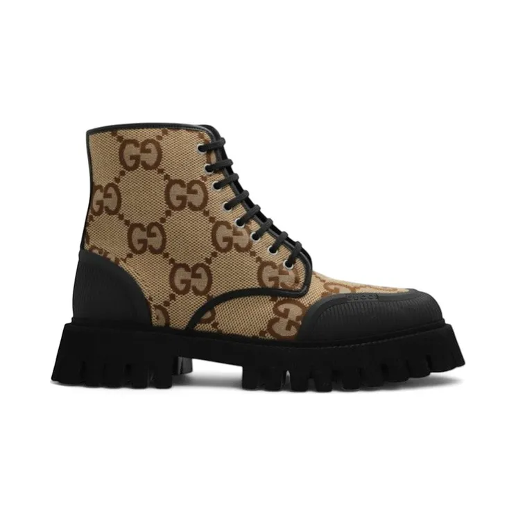 Gucci Lace Up Boot Maxi GG Camel (699970 UKOF0 2590)