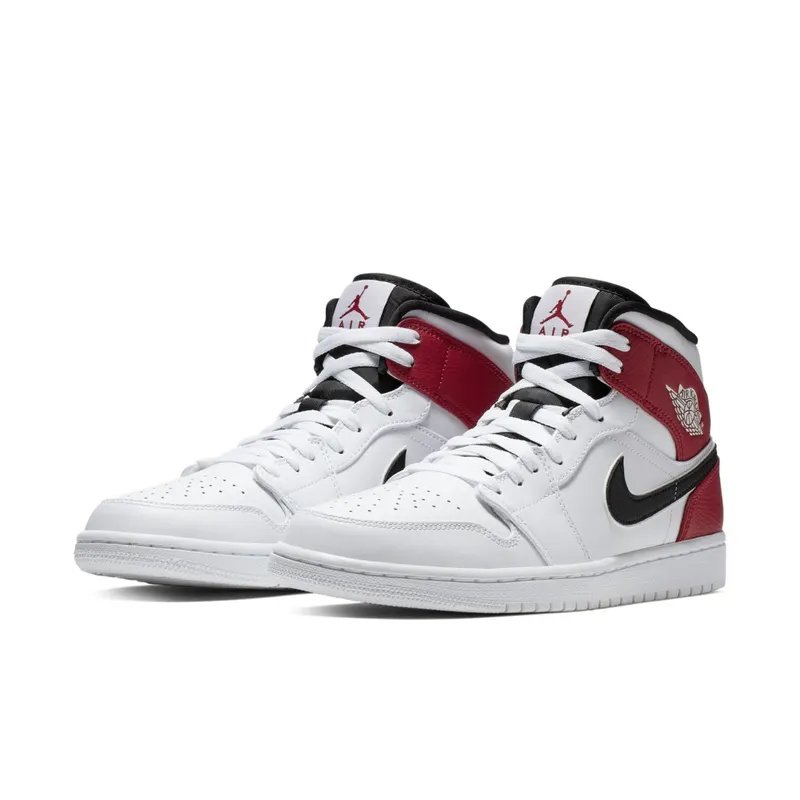 Jordan 1 Mid White Black Gym Red White/Black-Gym Red (554724-116)