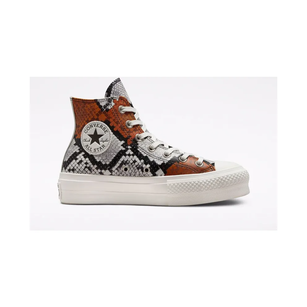Converse Authentic Glam Platform Chuck Taylor All Star Vintage White/Black/Orange (573082C)