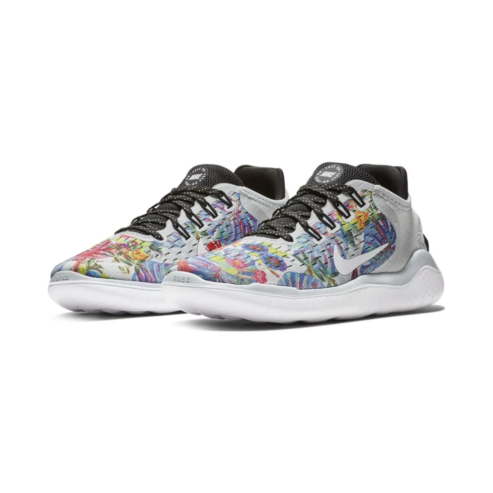 Nike Free RN 2018 Floral Pure Platinum (W) Pure Platinum/White-Black (AV3522-001)
