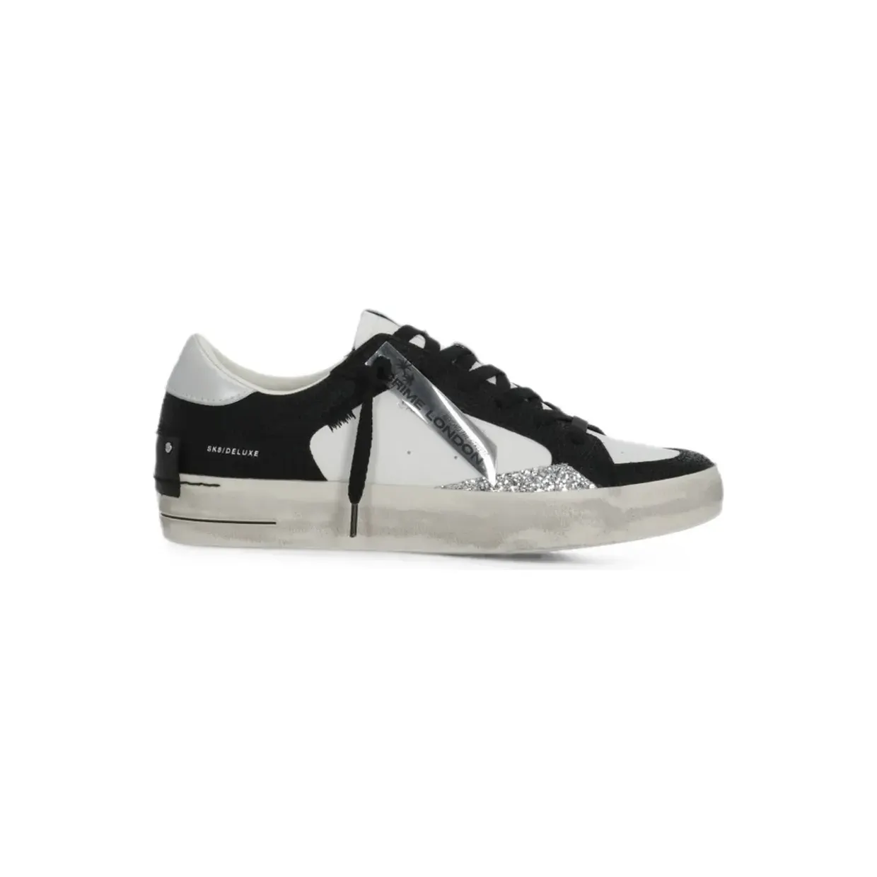 Crime London Skate Deluxe mit Glitter-Detail “White” (22100WA920ASK8DEKUXEBLACK)