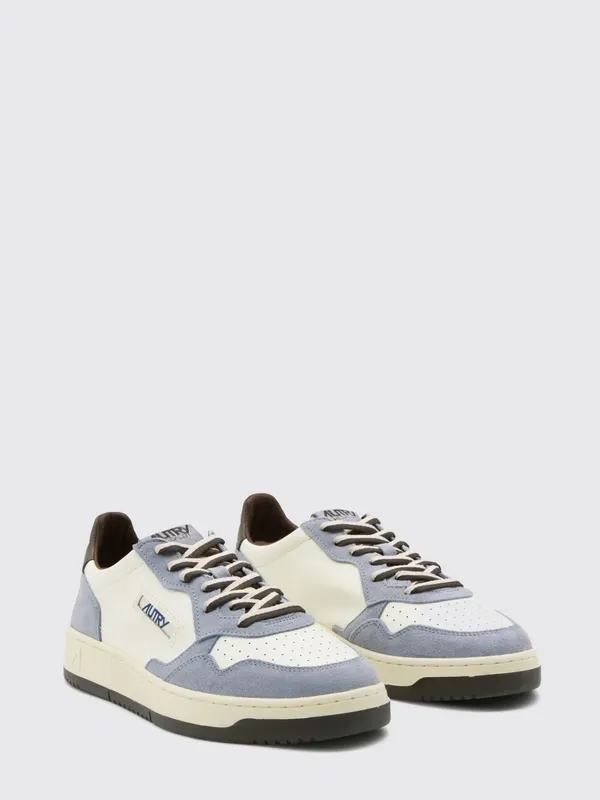Autry Medalist Low Two-Tone Calfskin and Suede Trainers White 1 (AULMBW06)