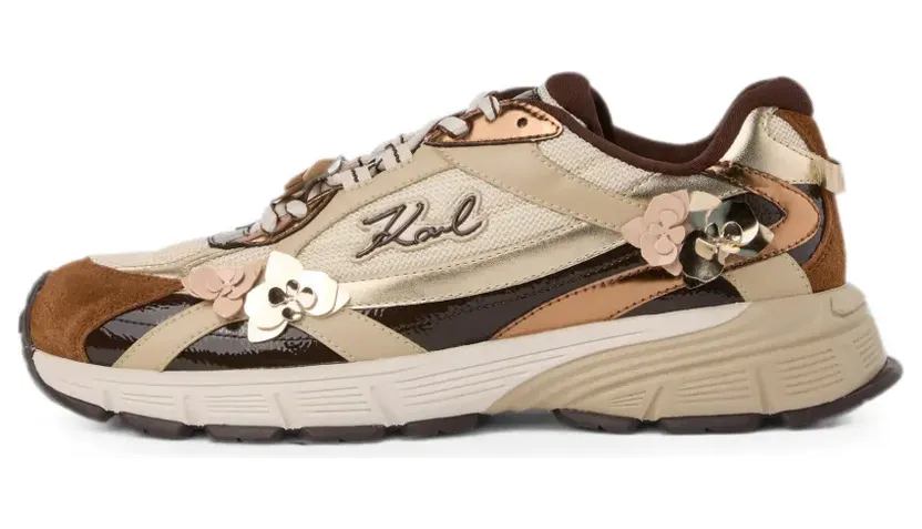 Karl Lagerfeld Orion Sneakers mit Blumenbesatz – Nude (KL65515F162)