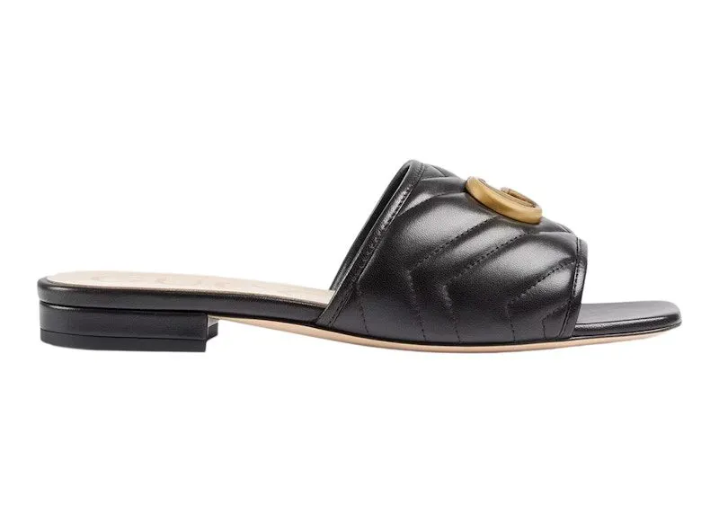Gucci Double G Slide Sandal Black Leather (_646169 BKO60 1000)
