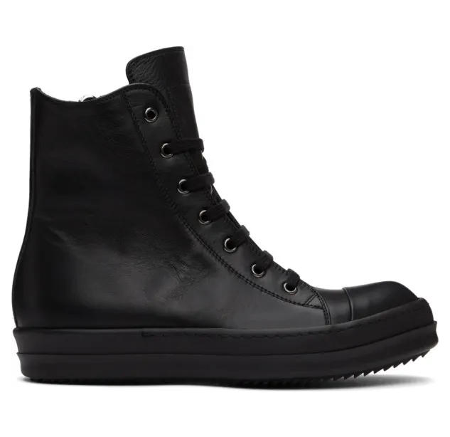 Rick Owens Black Capped High-Top Sneakers (RU20F3890 LPO)