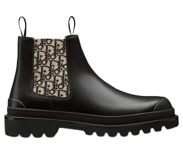 Dior Explorer Chelsea Boot Black Beige Black Dior Oblique Motif (3BO287ZRO_H961)