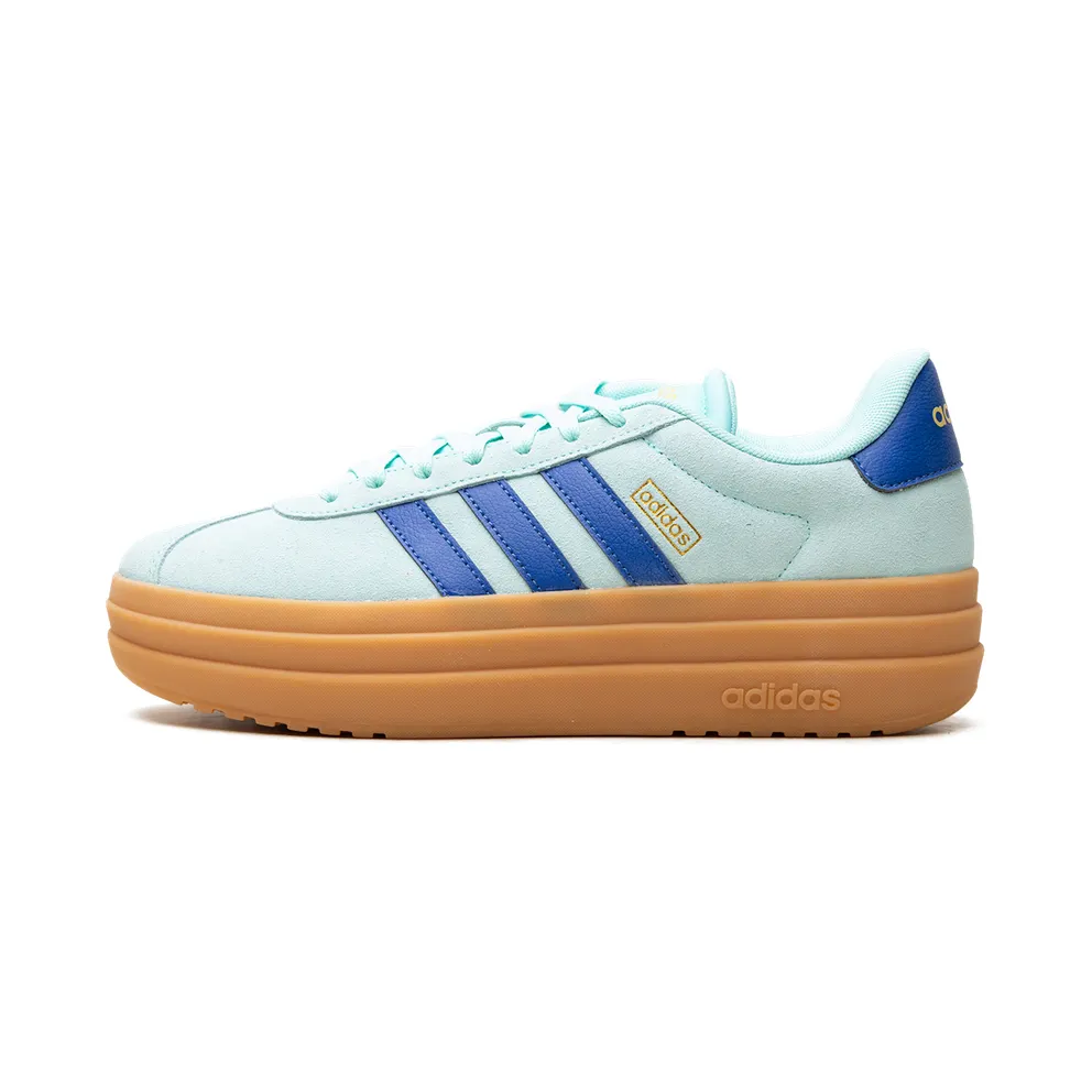 Adidas VL Court Bold Tennis Shoes “Flash Aqua / Royal Blue / Gold Metallic” (JS3813)