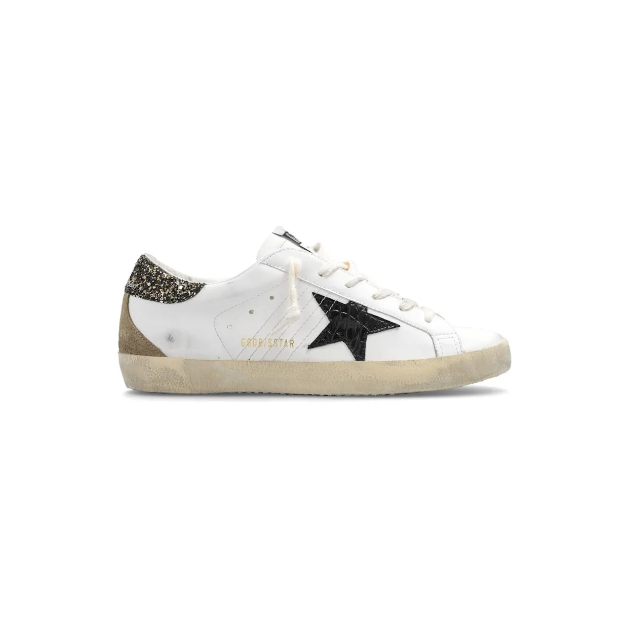 Golden Goose Super-Star White Black Croc Glitter (GWF00102.F004775.11551)